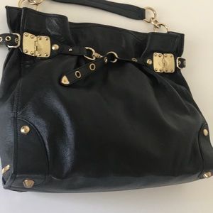 Miu Miu Leather Handbag with Gold Buckles